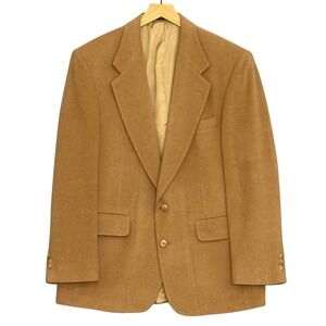 Robert Stock Mens Jacket 41R Camel Tan Wool Blend Blazer Sport Coat Classic Prep